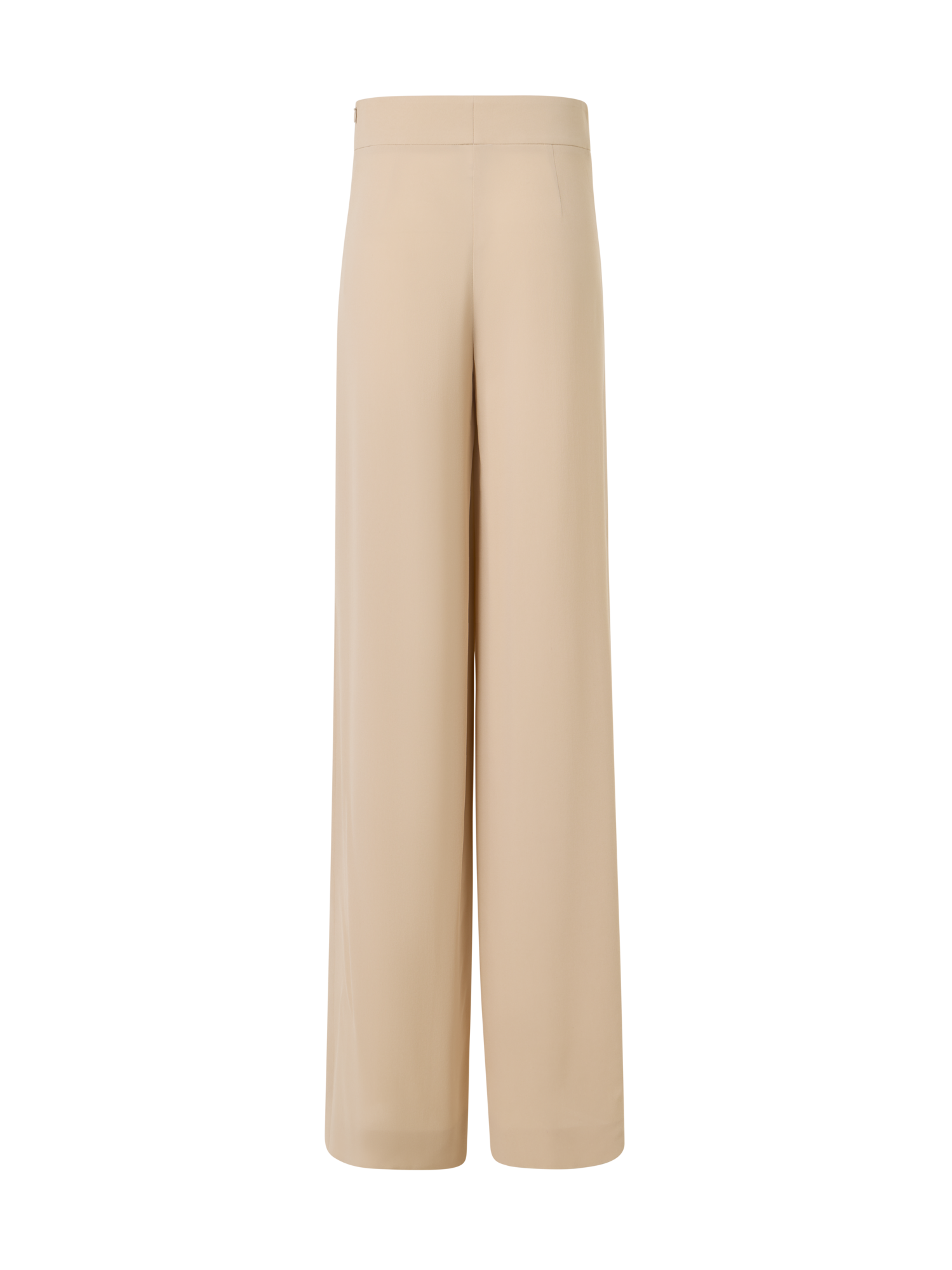 Designer Fellia Weit Ausgestellt Hose aus Seidengeorgette - Beige