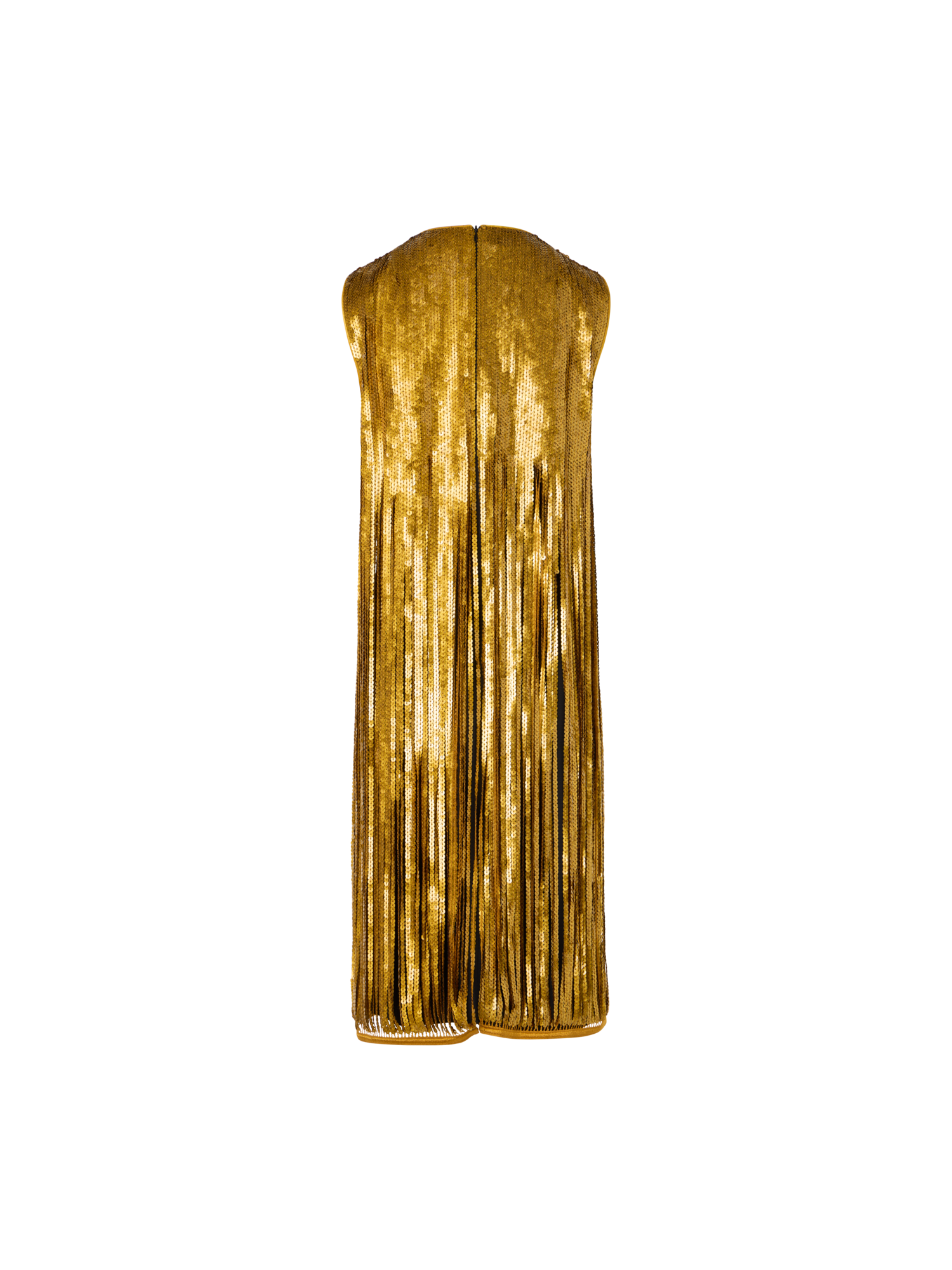 Designer Minikleid mit Paillettenfransen - Gold