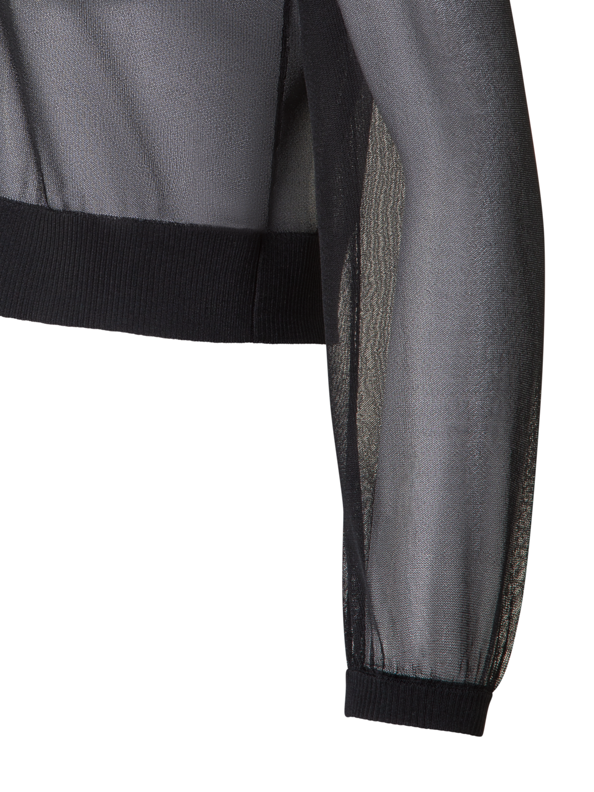 Designer Transparenter Cardigan mit Volumenärmeln - Schwarz