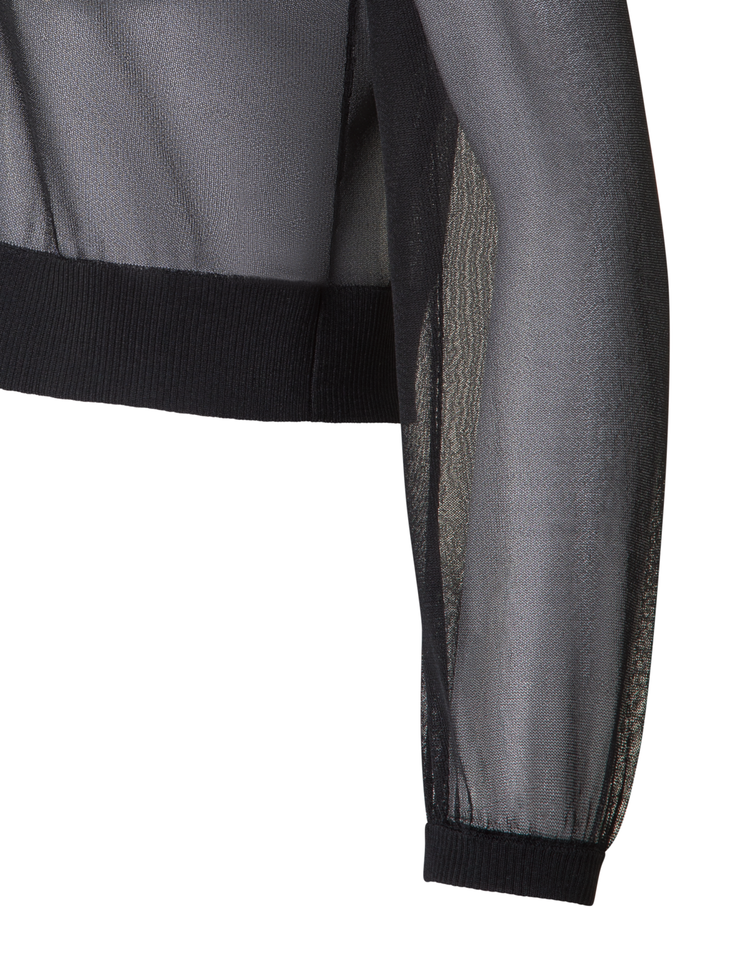 Designer Transparenter Cardigan mit Volumenärmeln - Schwarz