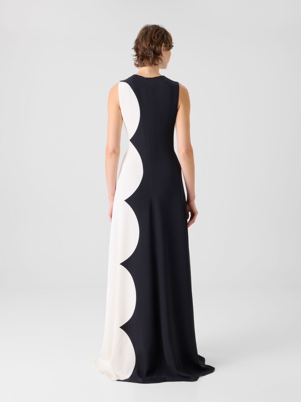 Designer Abendkleid aus Seide mit Cloud-Druck - Bunt #editorial