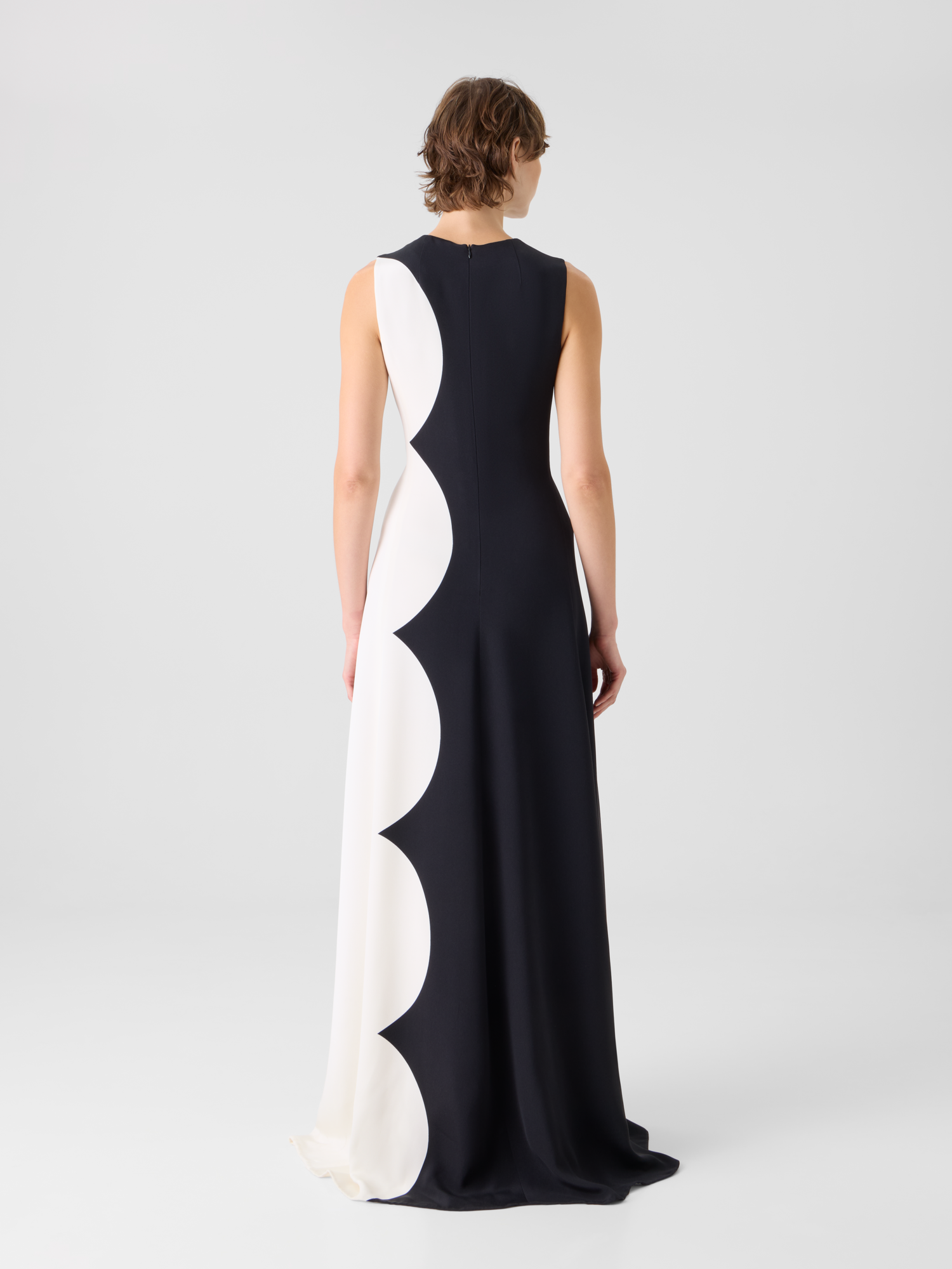 Designer Abendkleid aus Seide mit Cloud-Druck - Bunt 