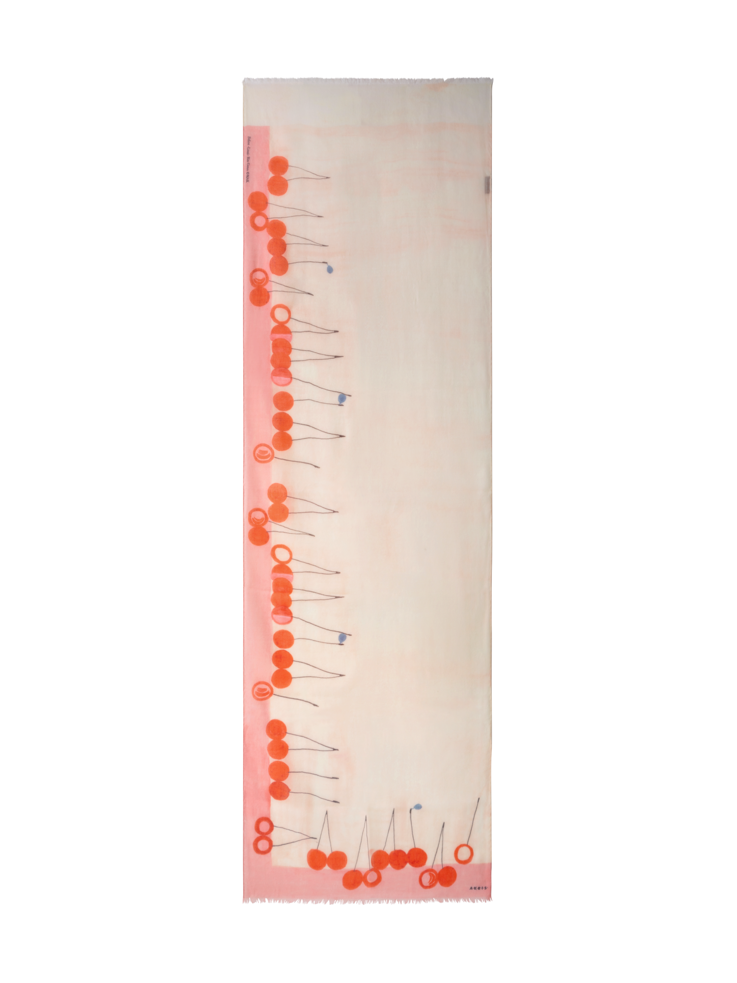 Designer Kaschmirschal mit Cherries Druck - Bunt - Rot