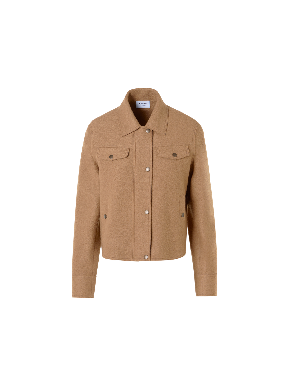 Designer Jacke im Denim-Stil aus Walkwolle - Braun