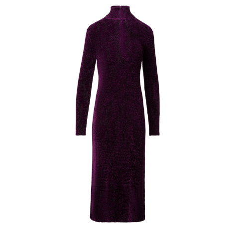 Chenille-Ripp-Schlauchkleid mit langen Ärmeln