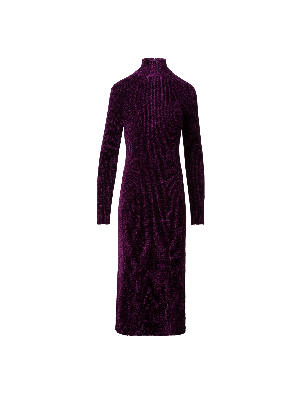 Designer Chenille-Ripp-Schlauchkleid mit langen Ärmeln - Violett