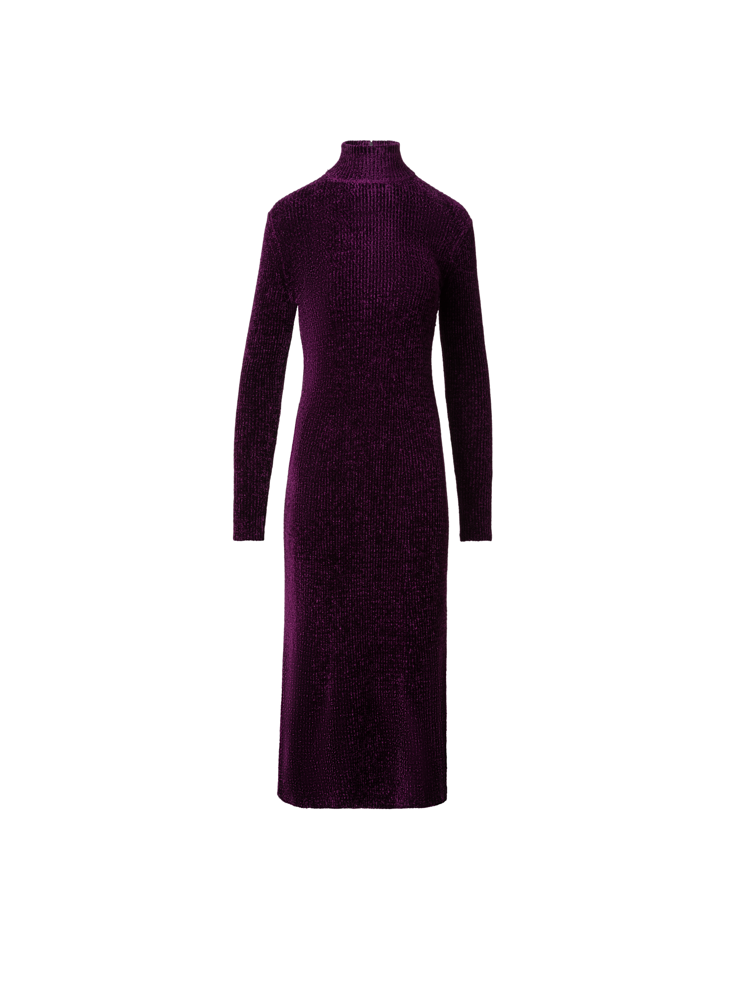 Designer Chenille-Ripp-Schlauchkleid mit langen Ärmeln - Violett