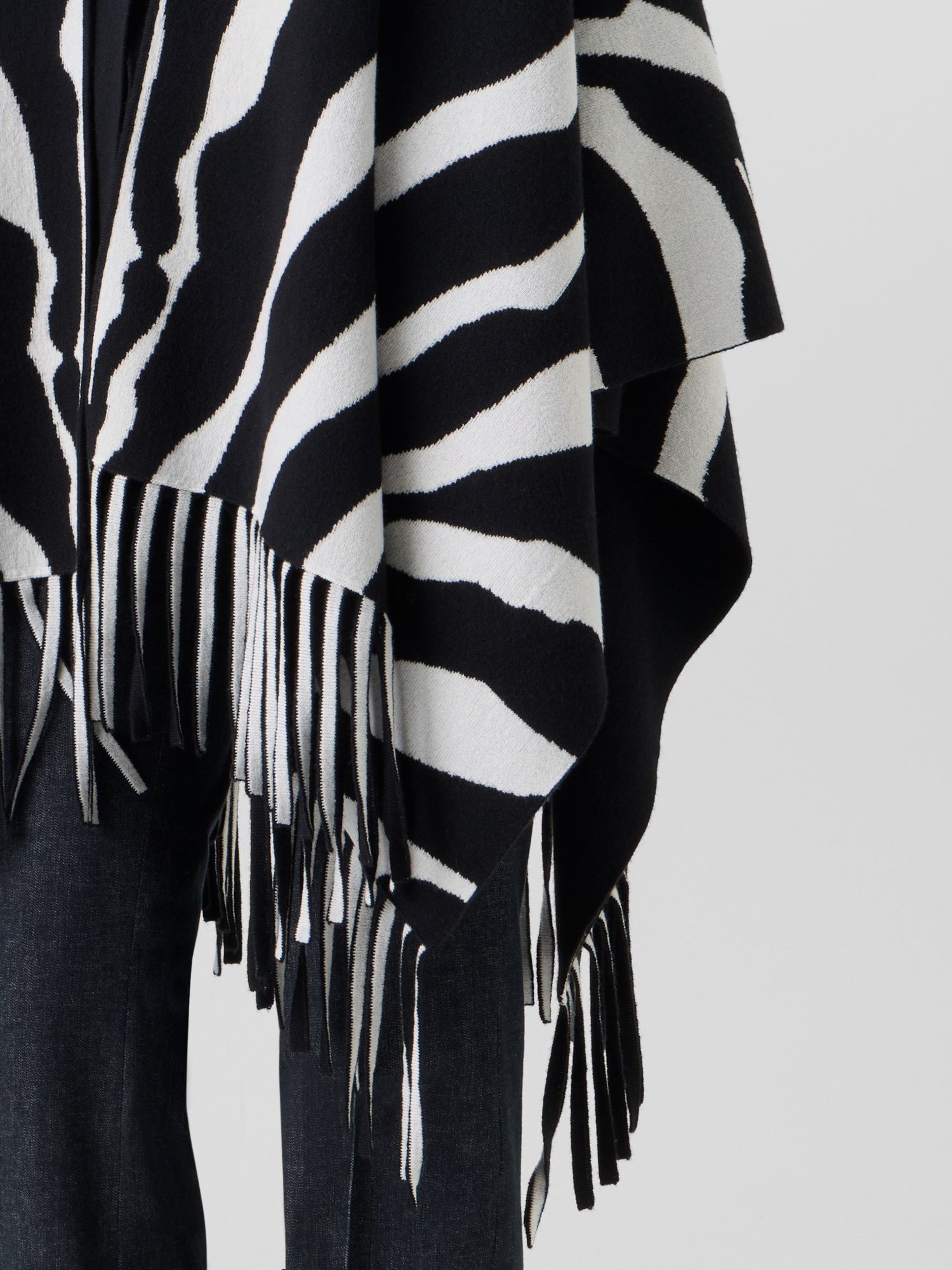 Designer Strickcape aus Kaschmir-Doubleface - Bunt 