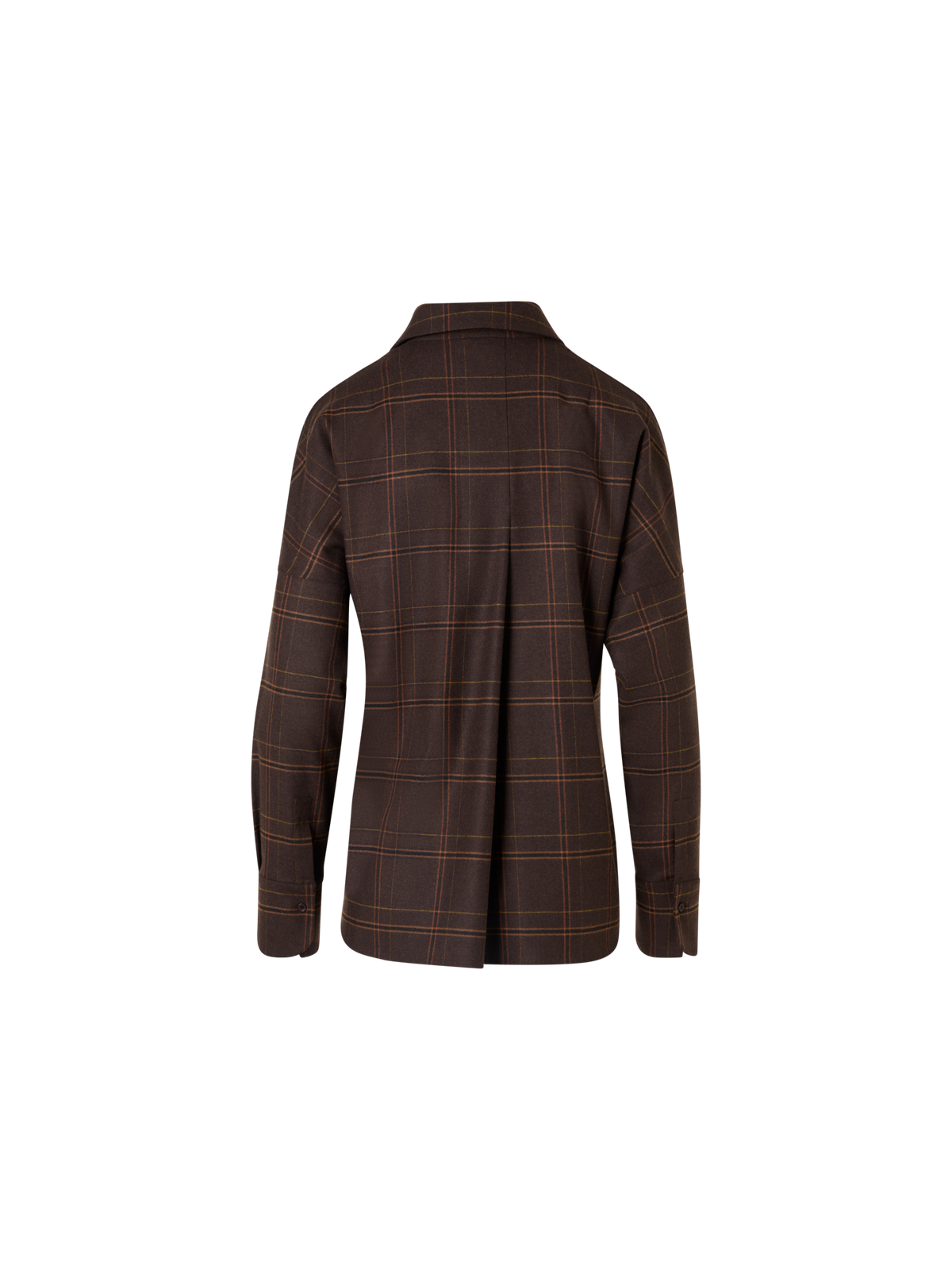 Designer Kastige Karobluse aus Flanell - Braun