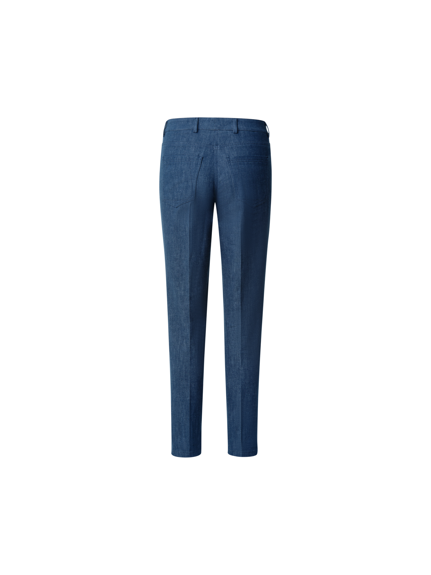 Designer Slim Hose aus Baumwoll-Denim-Stretch - Dunkelblau - Blau