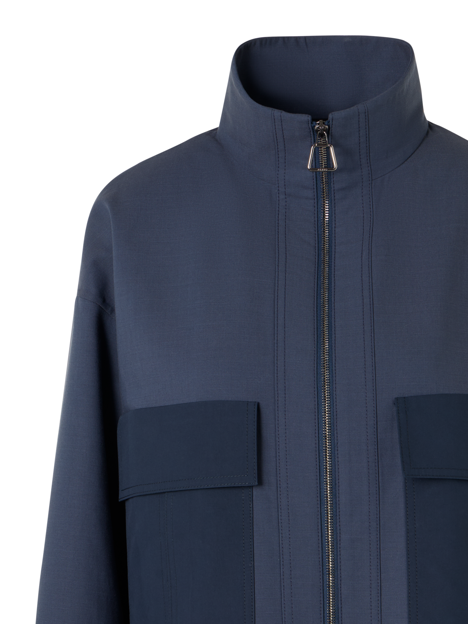 Designer Kamil Kurzjacke aus Baumwoll-Doubleface - Blau