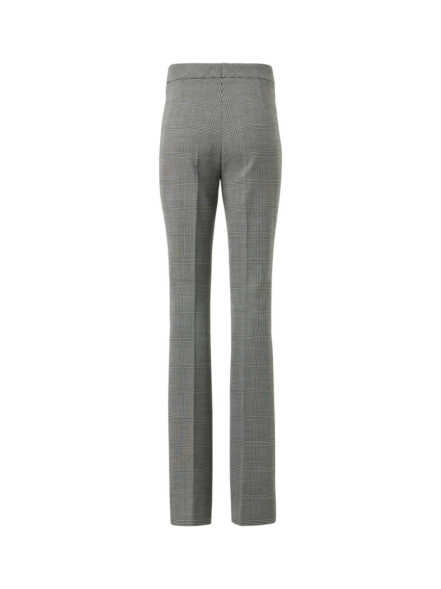 Designer Bootcut-Hose aus Prince-of-Wales-Wollstretch - Grau