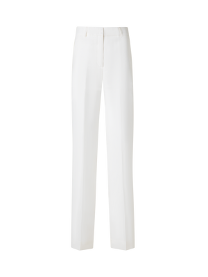 Designer Weite Gerade Hose aus Seide - Ecru - Weiss