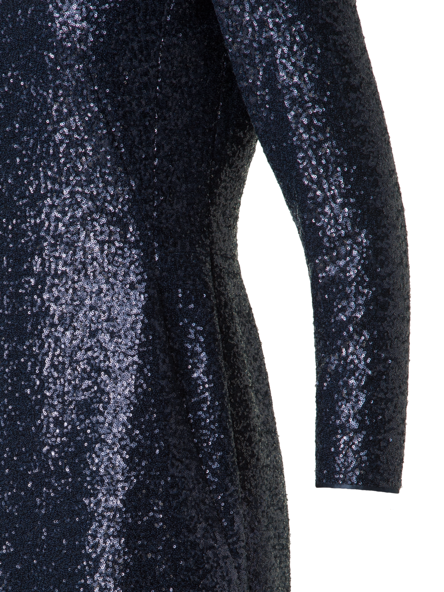 Designer Pailletten-Etuikleid in A-Linie - Dunkelblau - Blau