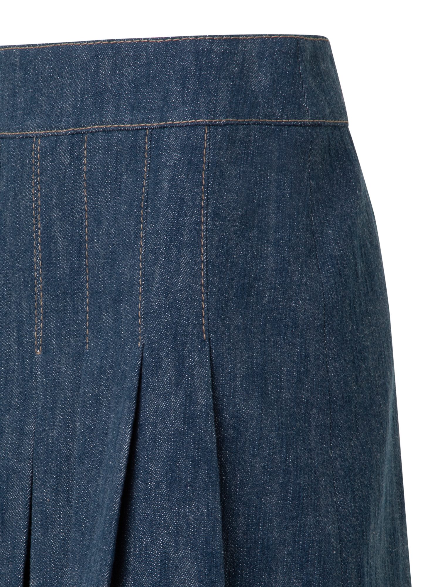 Designer Denim-Minirock mit Falten - Dunkelblau - Blau