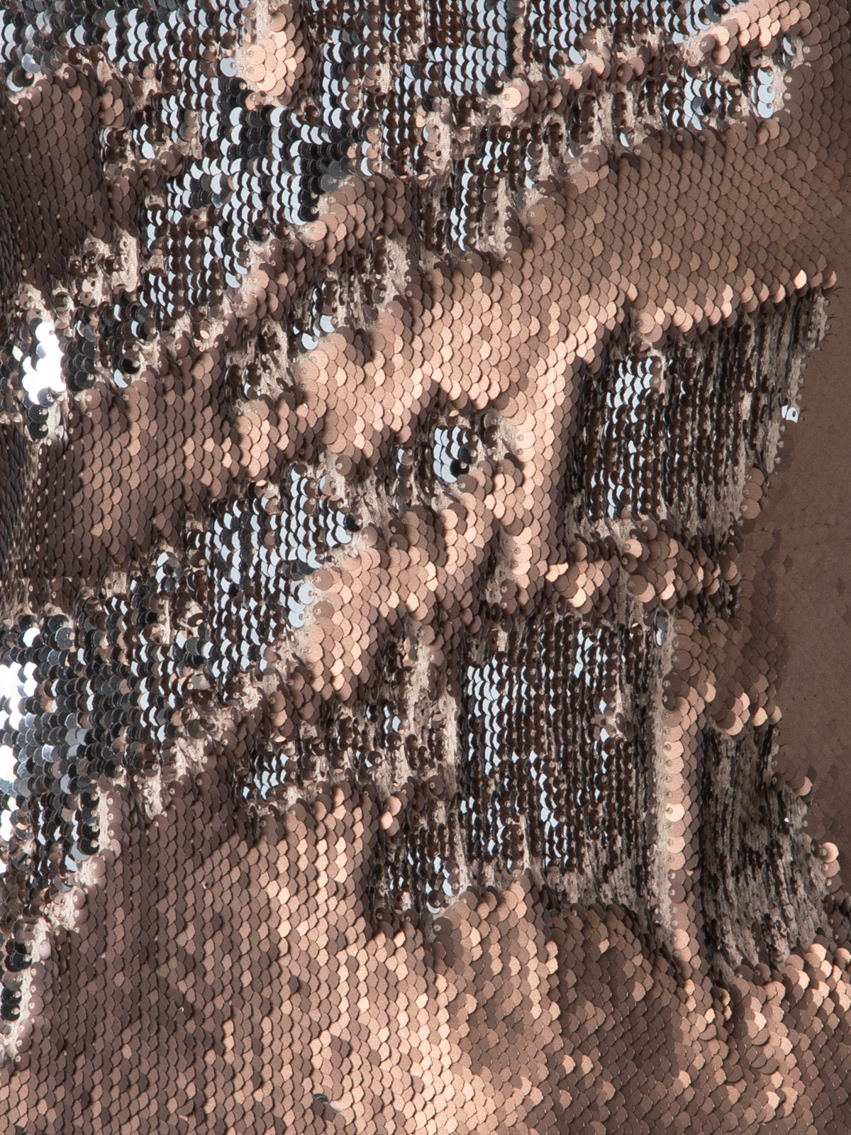 Designer Ärmelloses Top mit zweifarbigen Pailletten - Braun - Gold