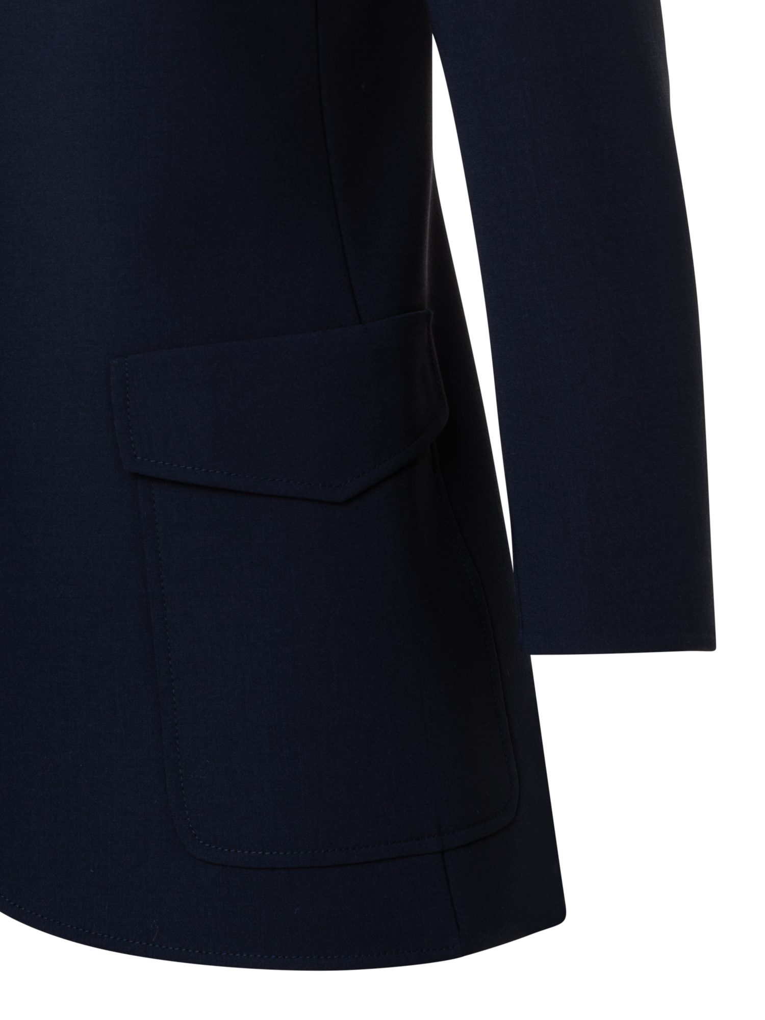 Designer Longblazer auf Woll-Stretch-Doubleface - Dunkelblau - Blau