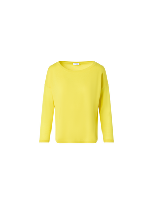 Designer Feiner Merinowolle-Signature-Strickpullover - Gelb