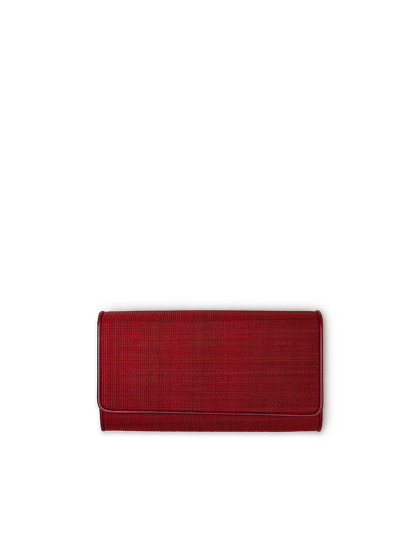 Designer Long Flap Wallet - Weinrot - Rot