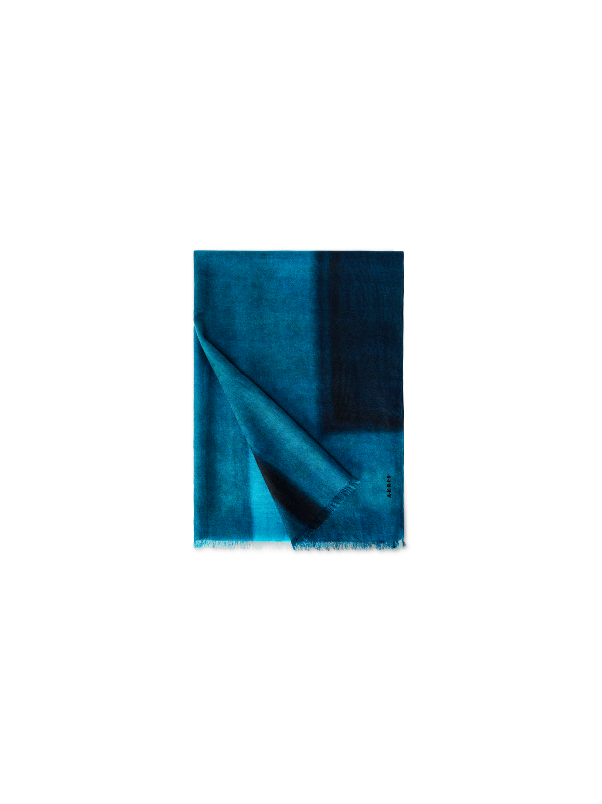 Designer Schal aus Kaschmir und Seide mit Window Druck - Blau