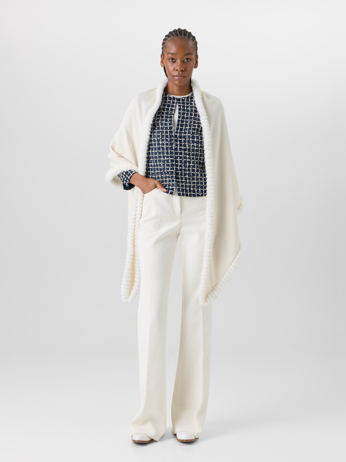 Designer Schal aus Kaschmir-Seide - Ecru #editorial