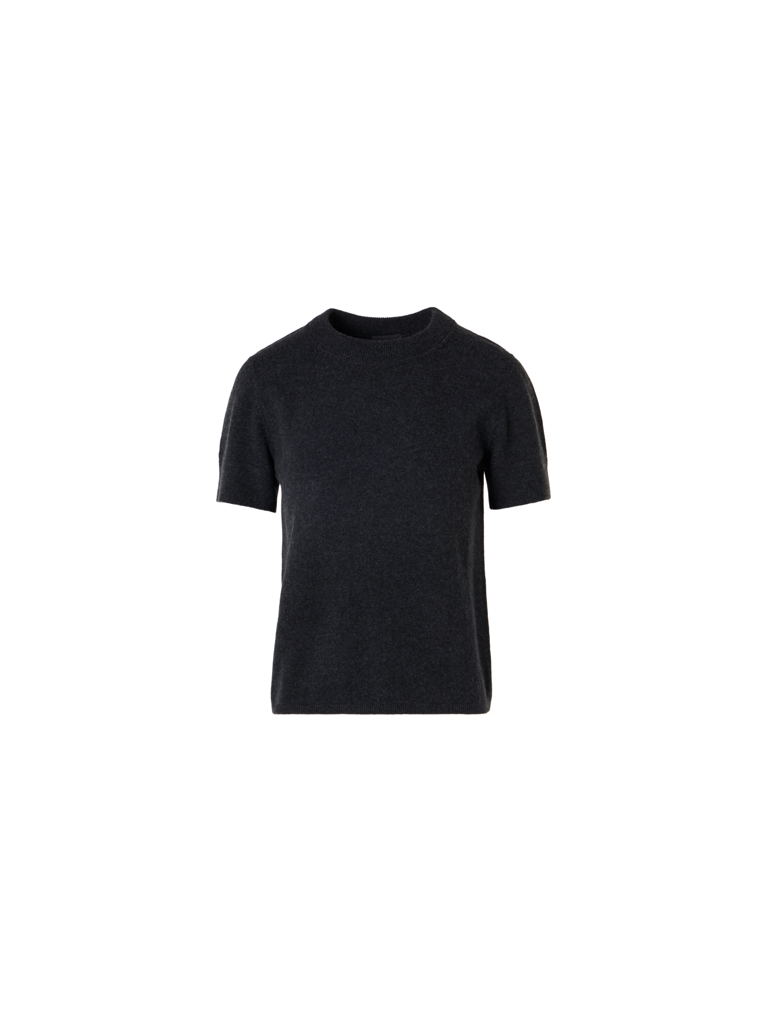 Designer Kurzarm-Pullover aus Kaschmir - Grau