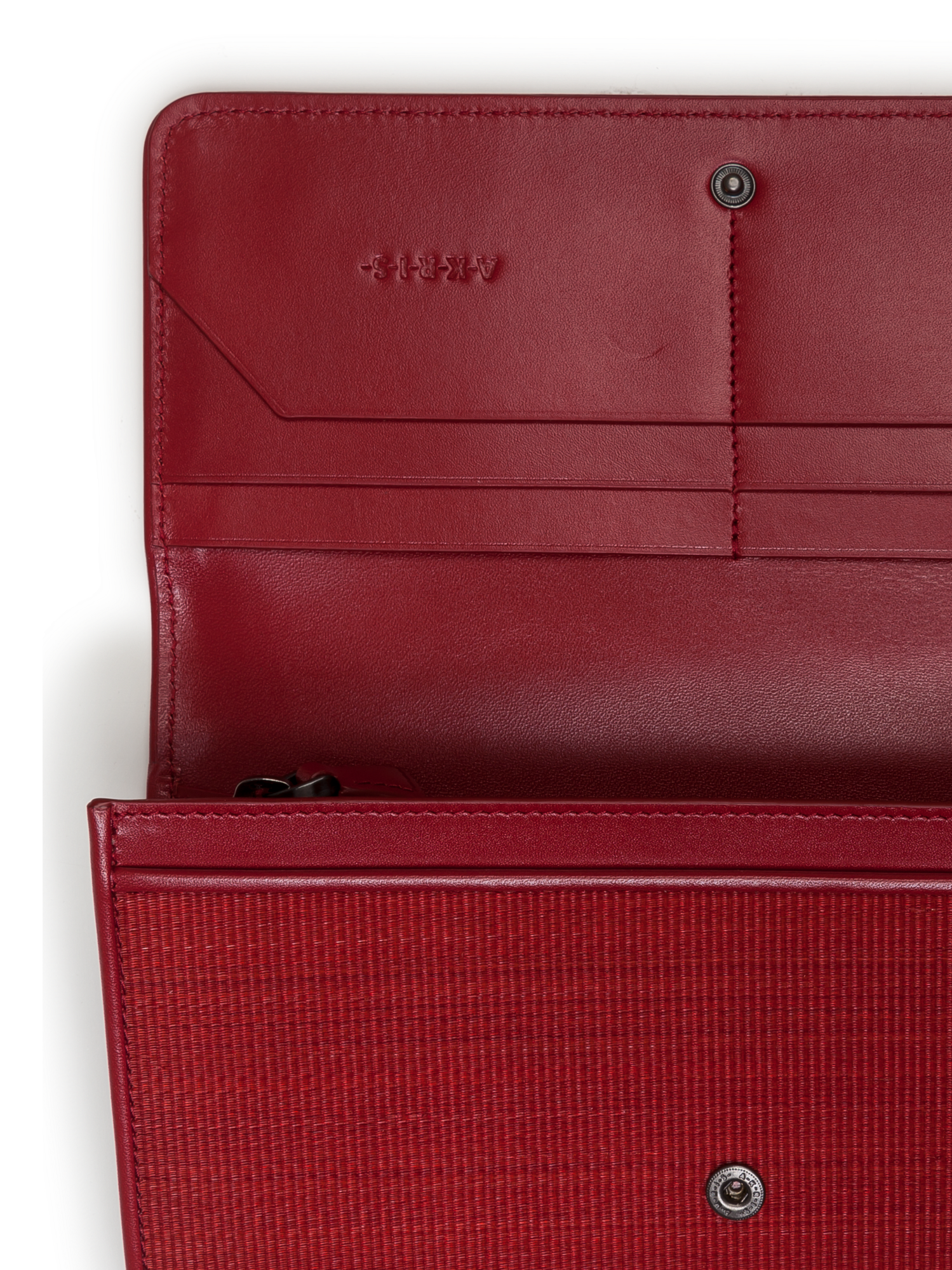 Designer Long Flap Wallet - Weinrot - Rot