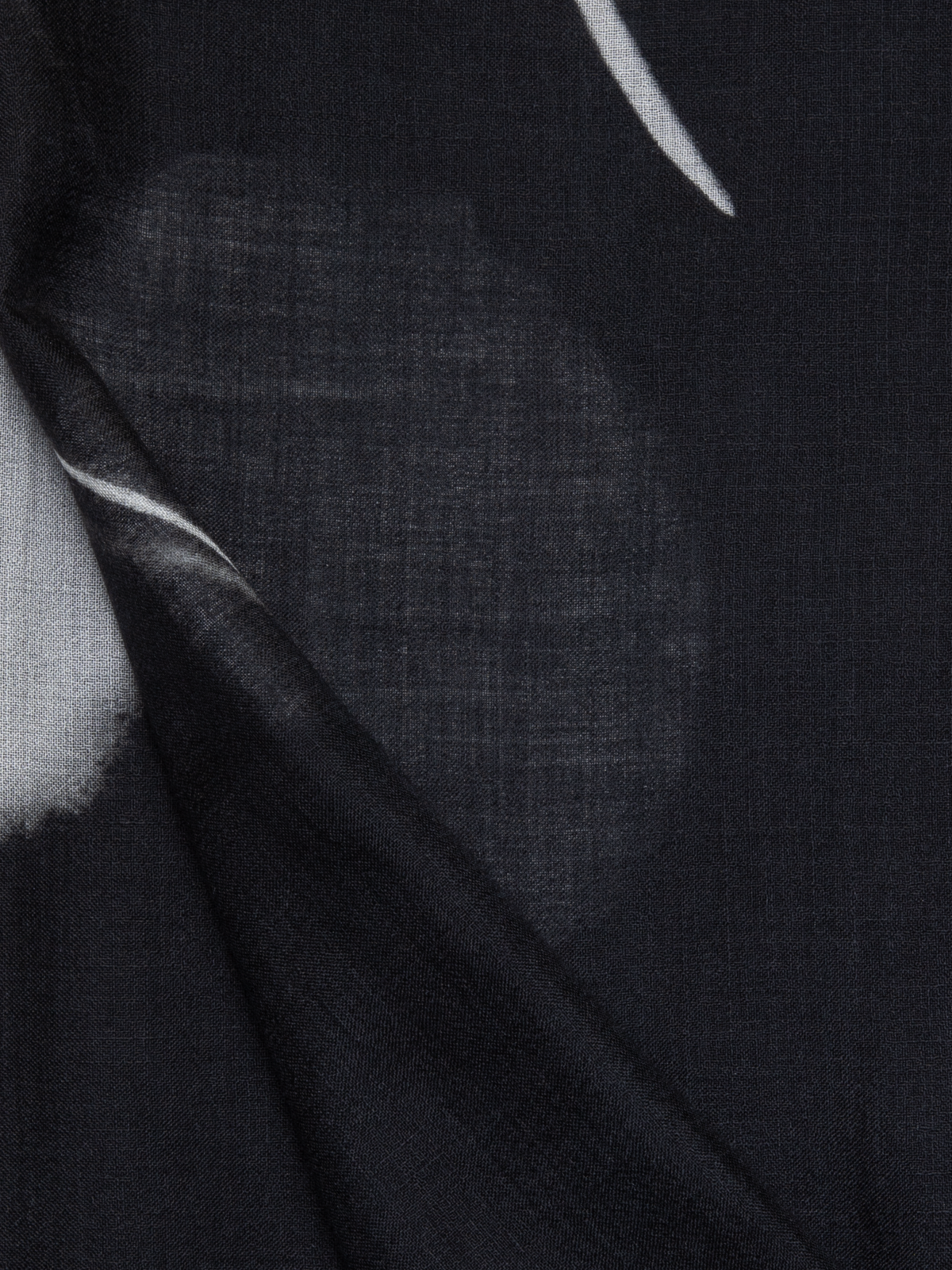 Designer Schal aus Kaschmir-Seide mit Dandelion Druck - Schwarz - Bunt