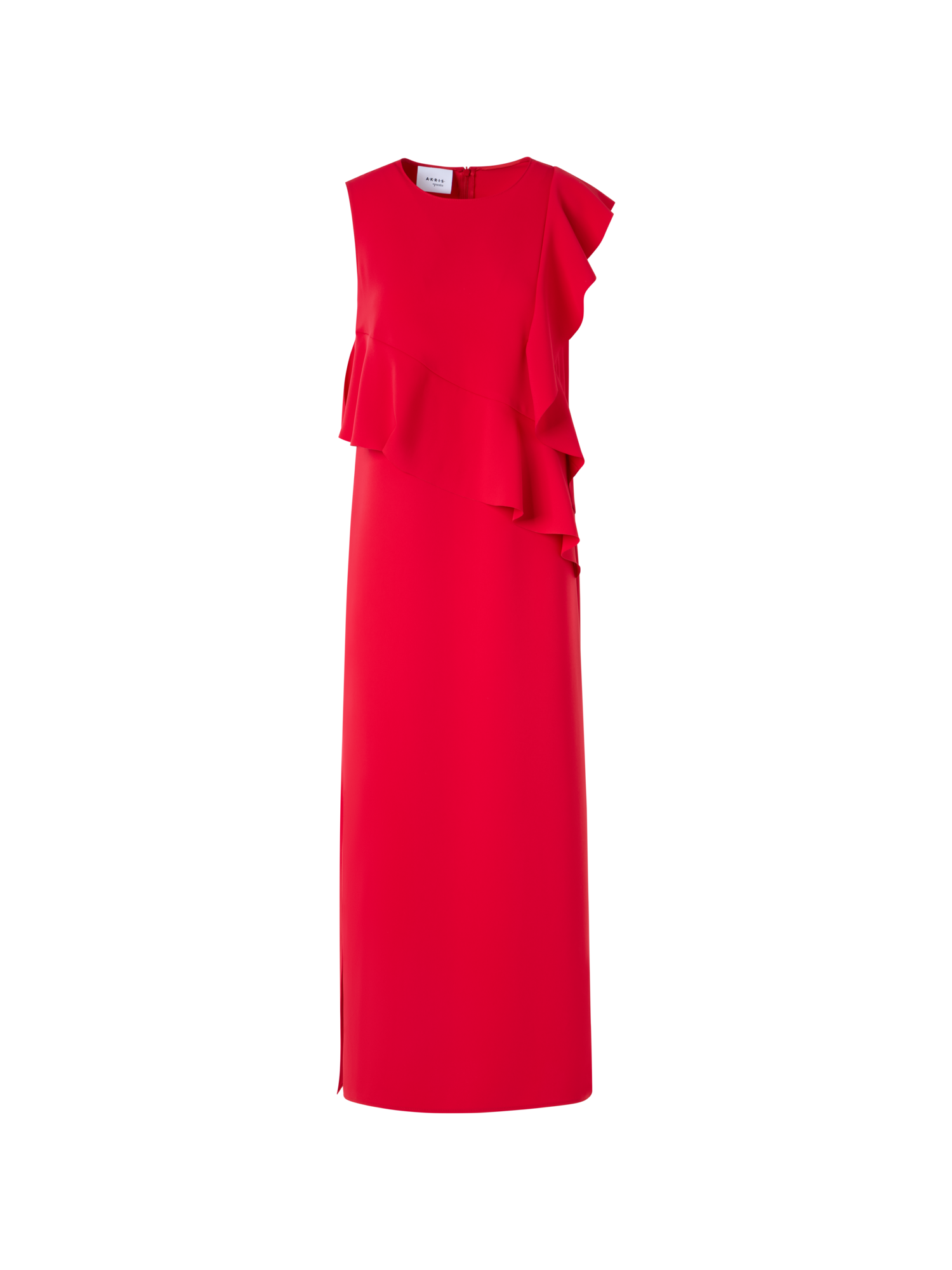 Designer Ärmelloses Tunikakleid aus Signature-Lasercut-Krepp - Rot