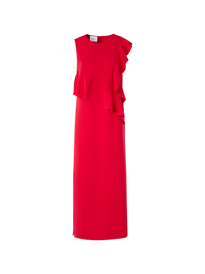 Designer Ärmelloses Tunikakleid aus Signature-Lasercut-Krepp - Rot