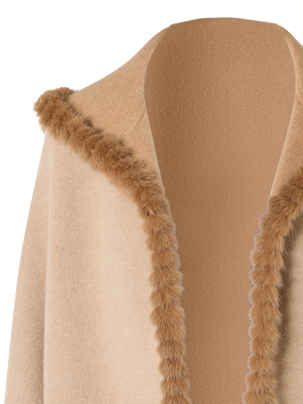 Designer Strickcape aus Kaschmir-Doubleface - Beige