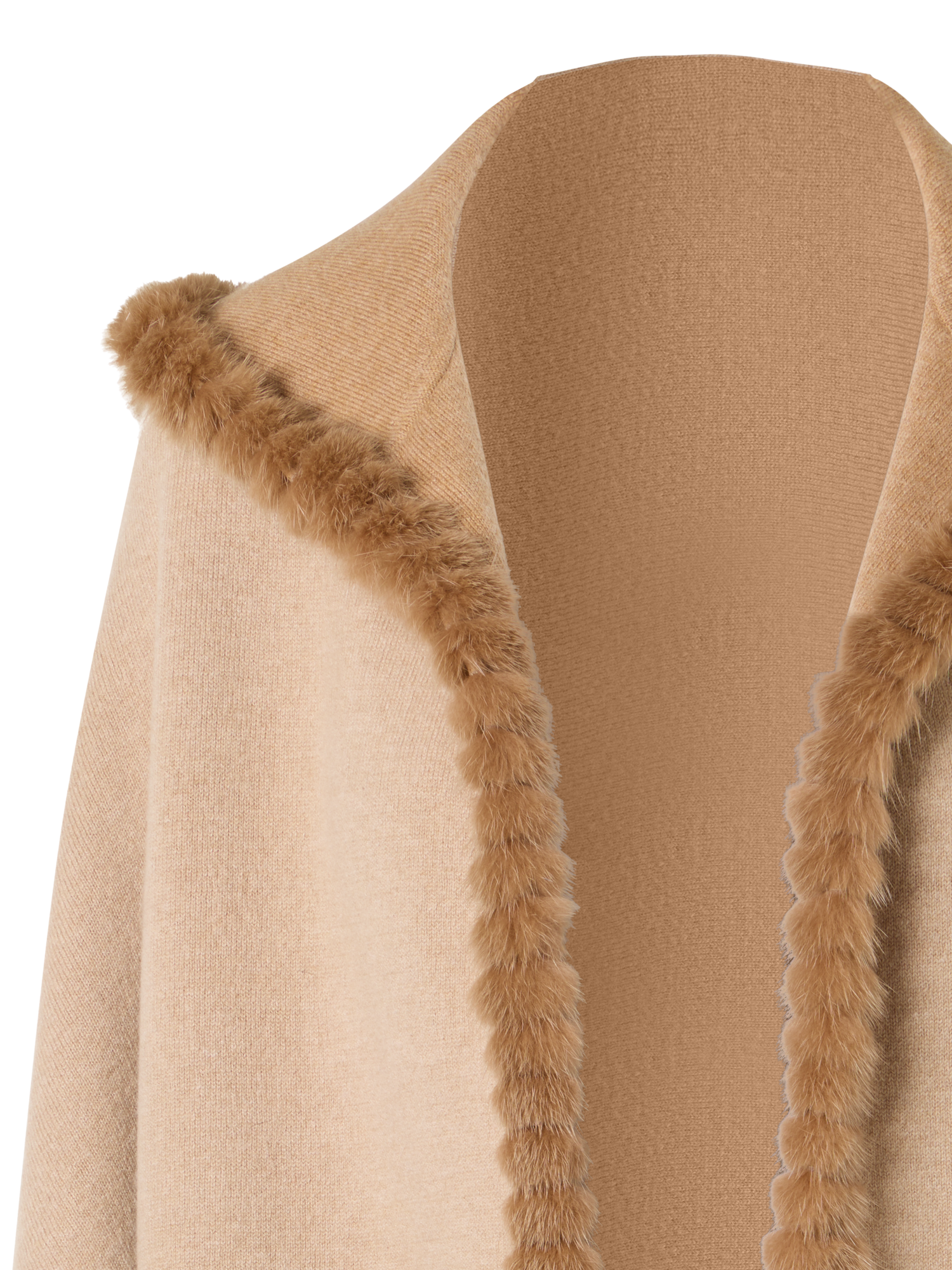 Designer Strickcape aus Kaschmir-Doubleface - Beige