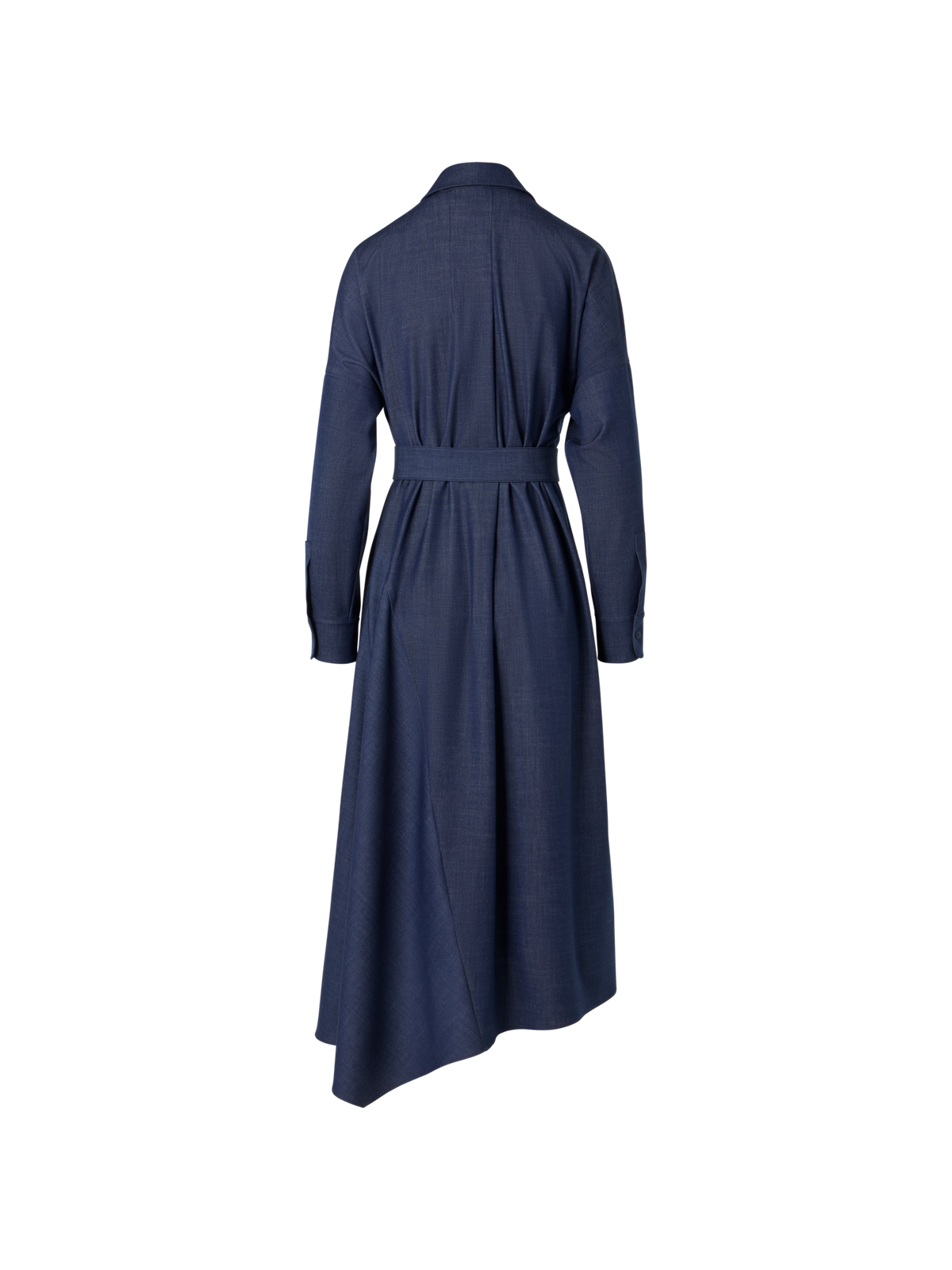 Designer Fliessendes Denim-Midikleid mit Kimonoärmeln - Dunkelblau