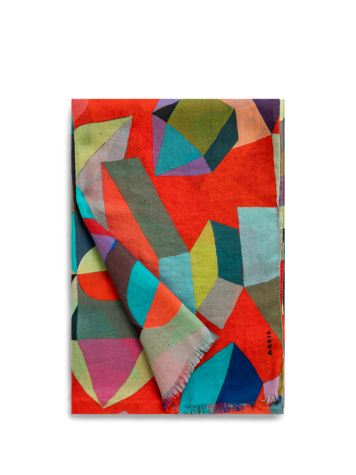 Designer Kaschmirseidenschal mit Indian Summer-Druck - Bunt