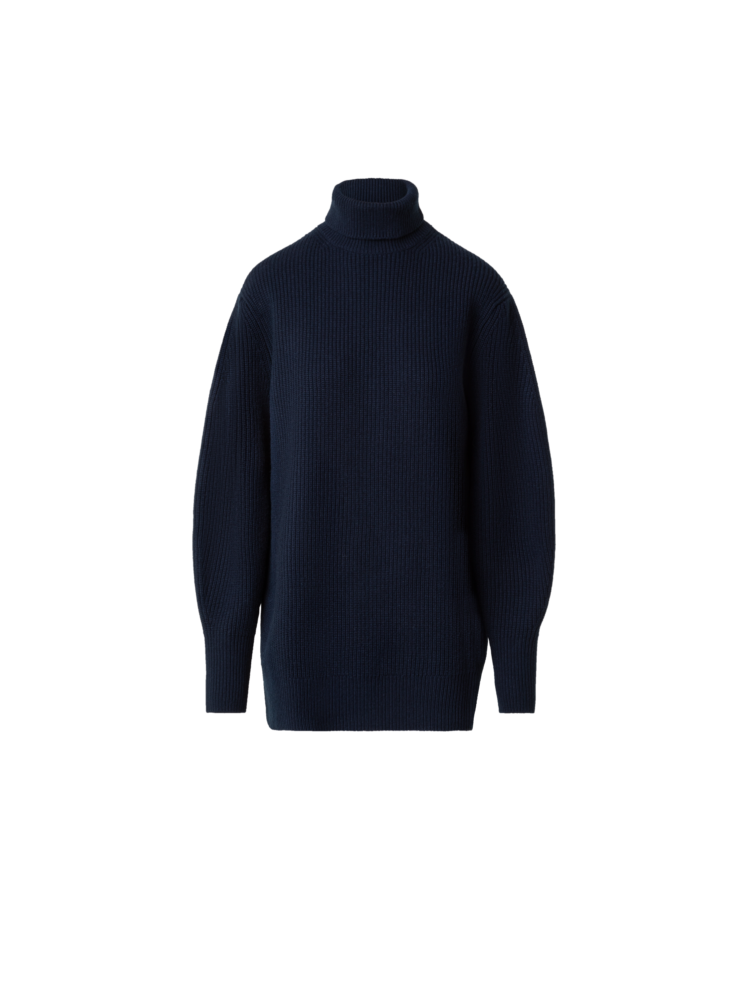 Designer Rollkragenpullover aus Wolle-Kaschmir-Mischung - Dunkelblau - Blau