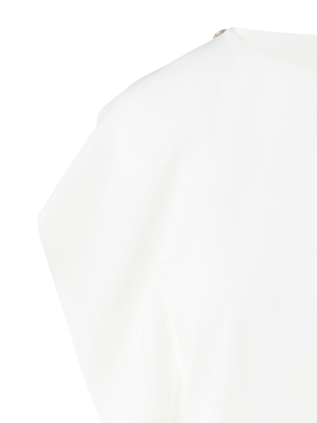 Designer Schulterfreie Laser Cut Bluse mit Drapierung - Ecru - Weiss