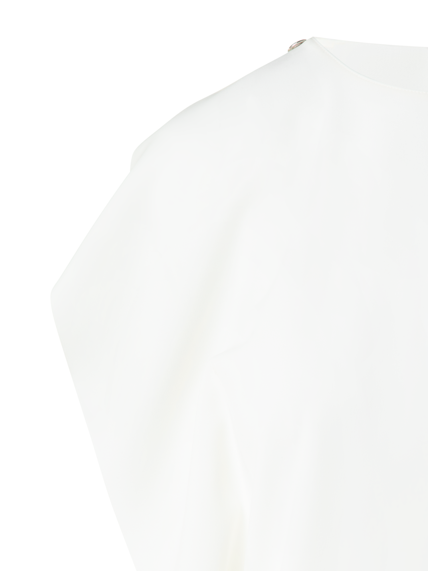 Designer Schulterfreie Laser Cut Bluse mit Drapierung - Ecru - Weiss