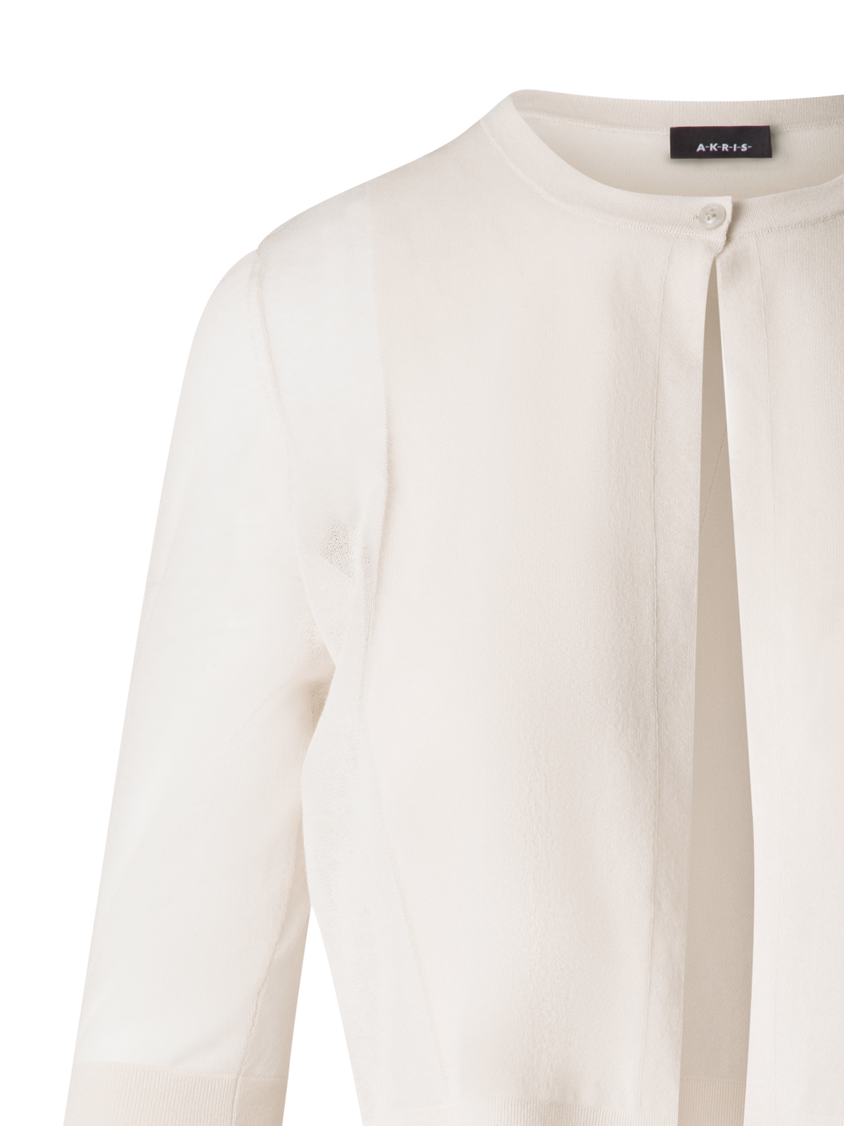 Designer Kurzer halbtransparenter Cardigan - Ecru - Weiss