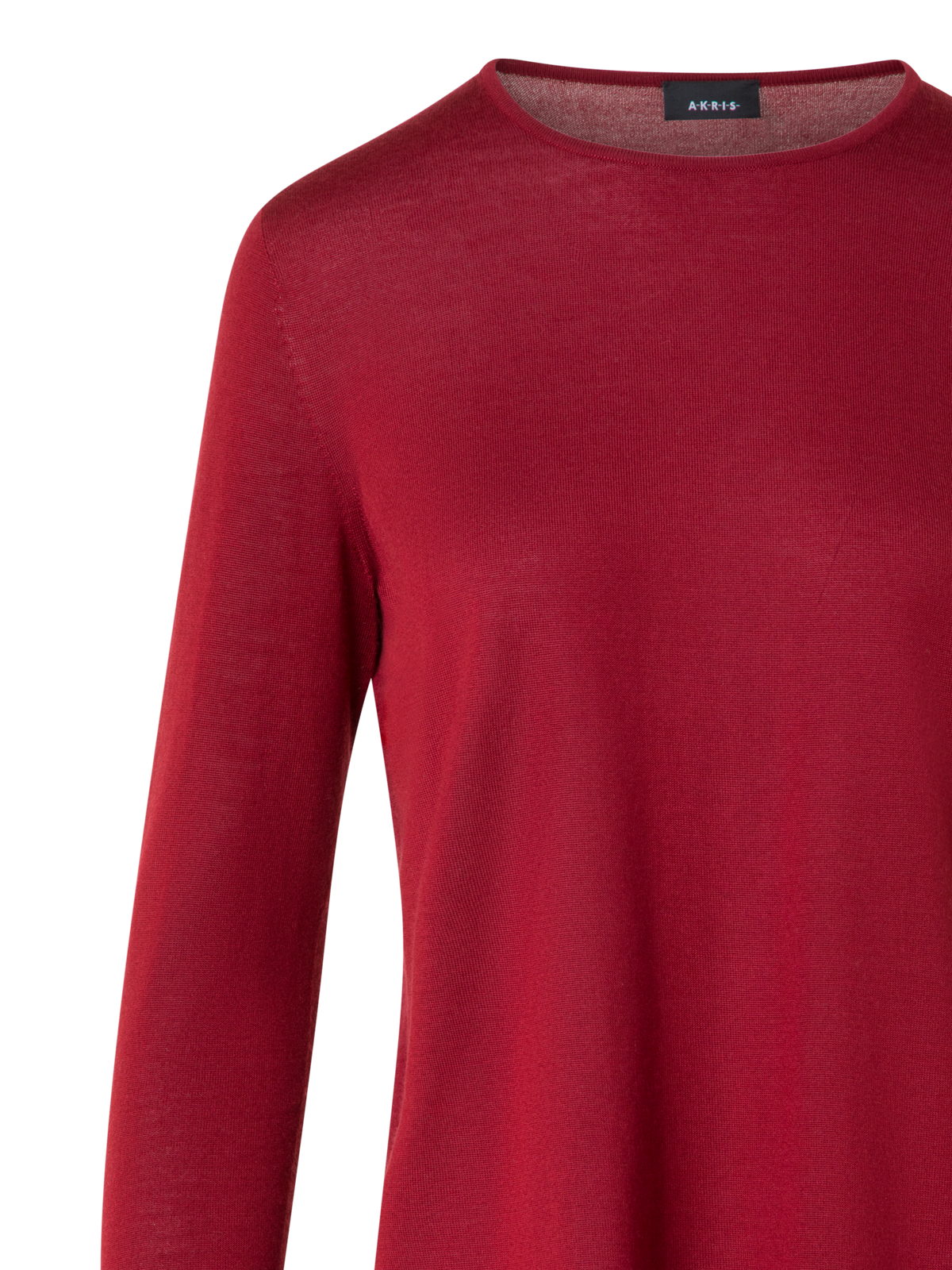 Designer Nahtloser Rundhals-Pullover aus Kaschmirseide - Weinrot - Rot