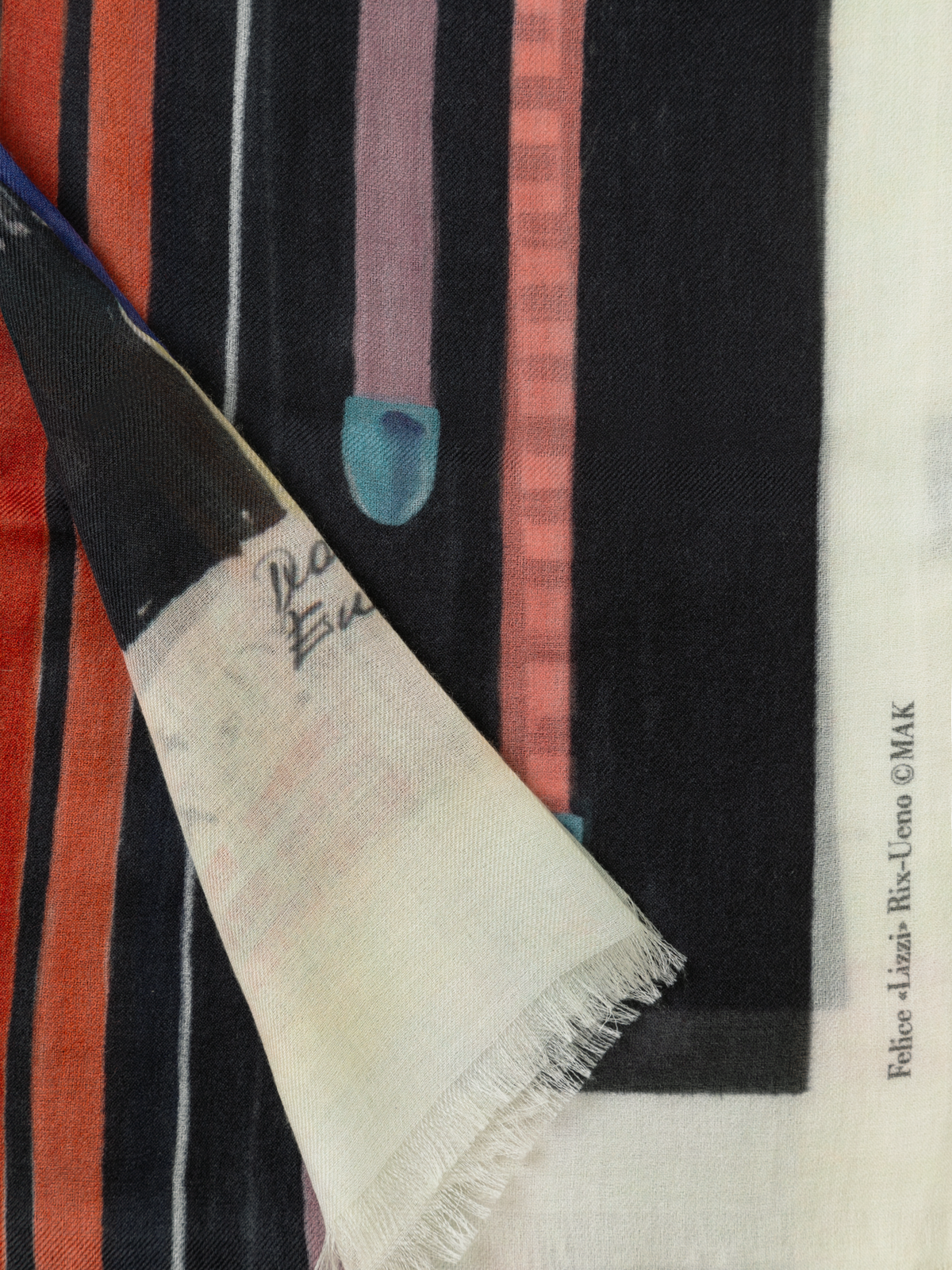 Designer Kaschmirschal mit Fuchsie Druck - Bunt