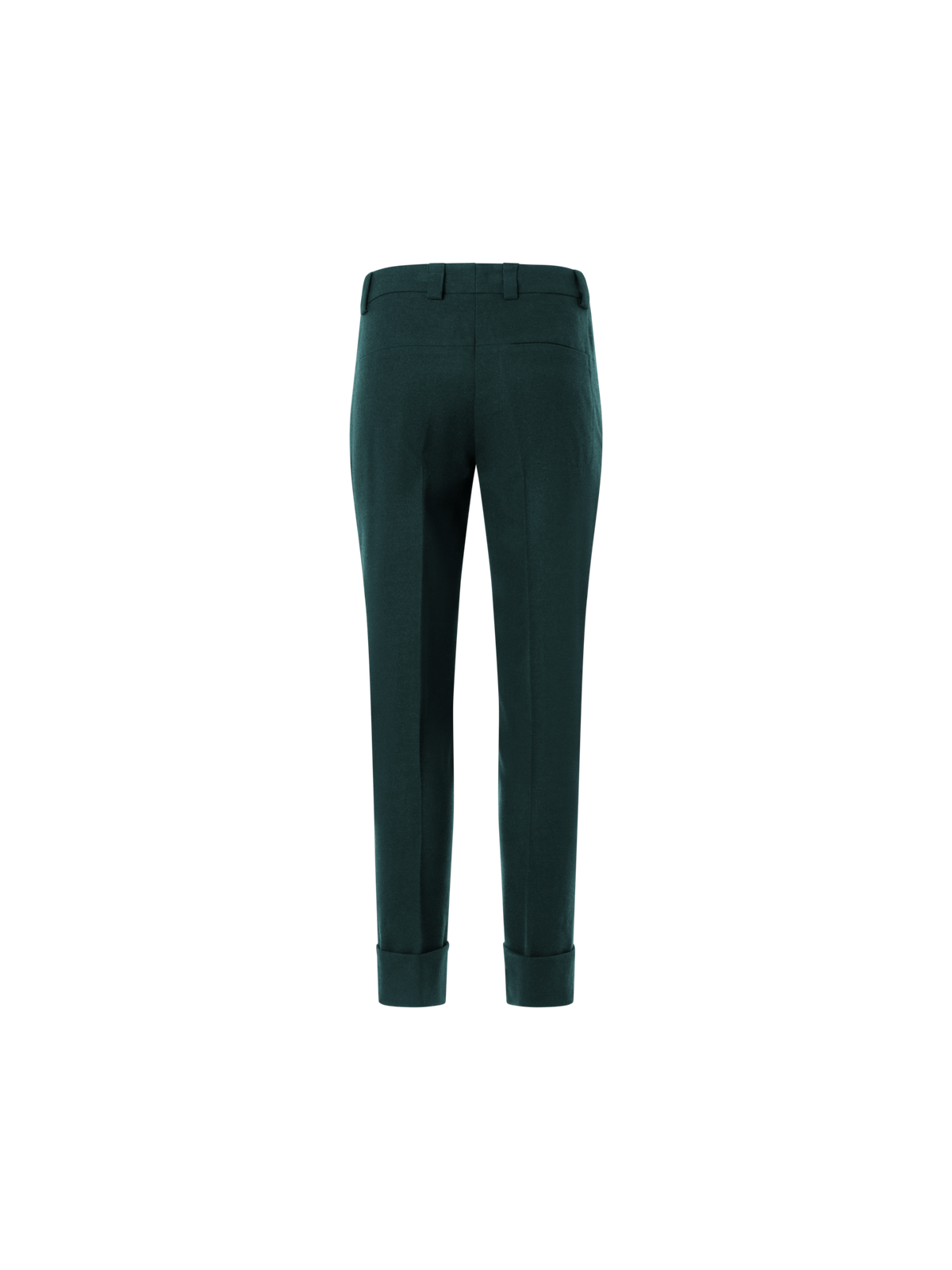 Designer Tapered Flanellhose mit Umschlag - Grün