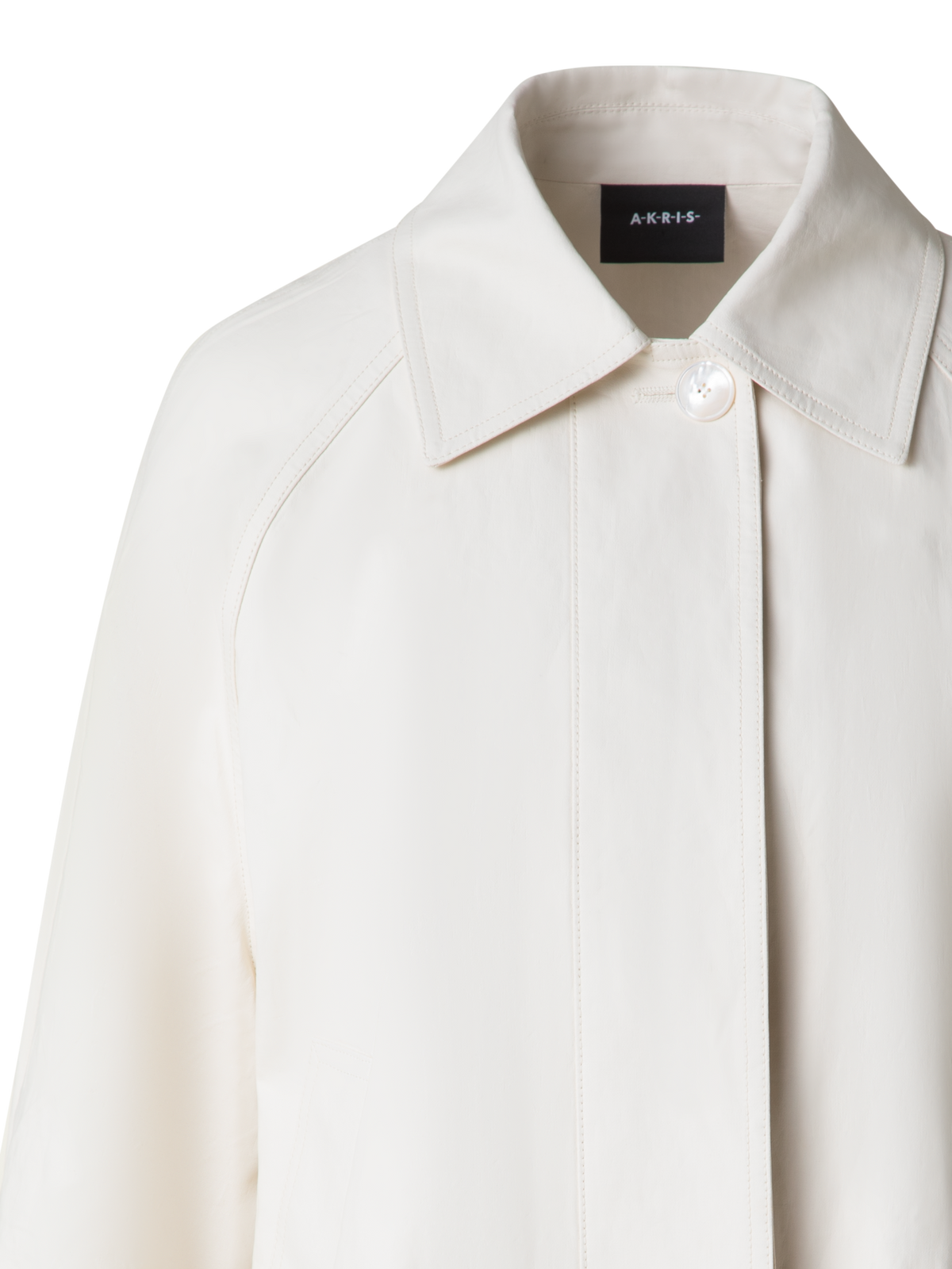 Designer Wasserabweisende Jacke aus beschichteter Leine - Ecru - Weiss