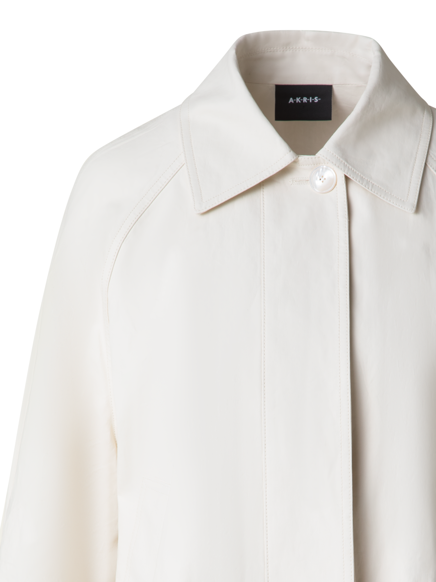 Designer Wasserabweisende Jacke aus beschichteter Leine - Ecru - Weiss