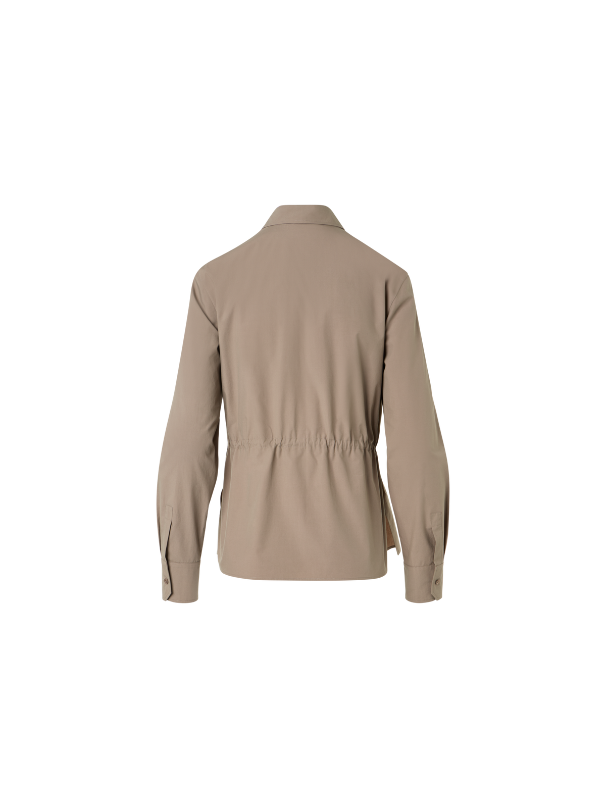 Designer Hemd aus Baumwoll-Popeline mit Tunnelzug an der Taille - Beige