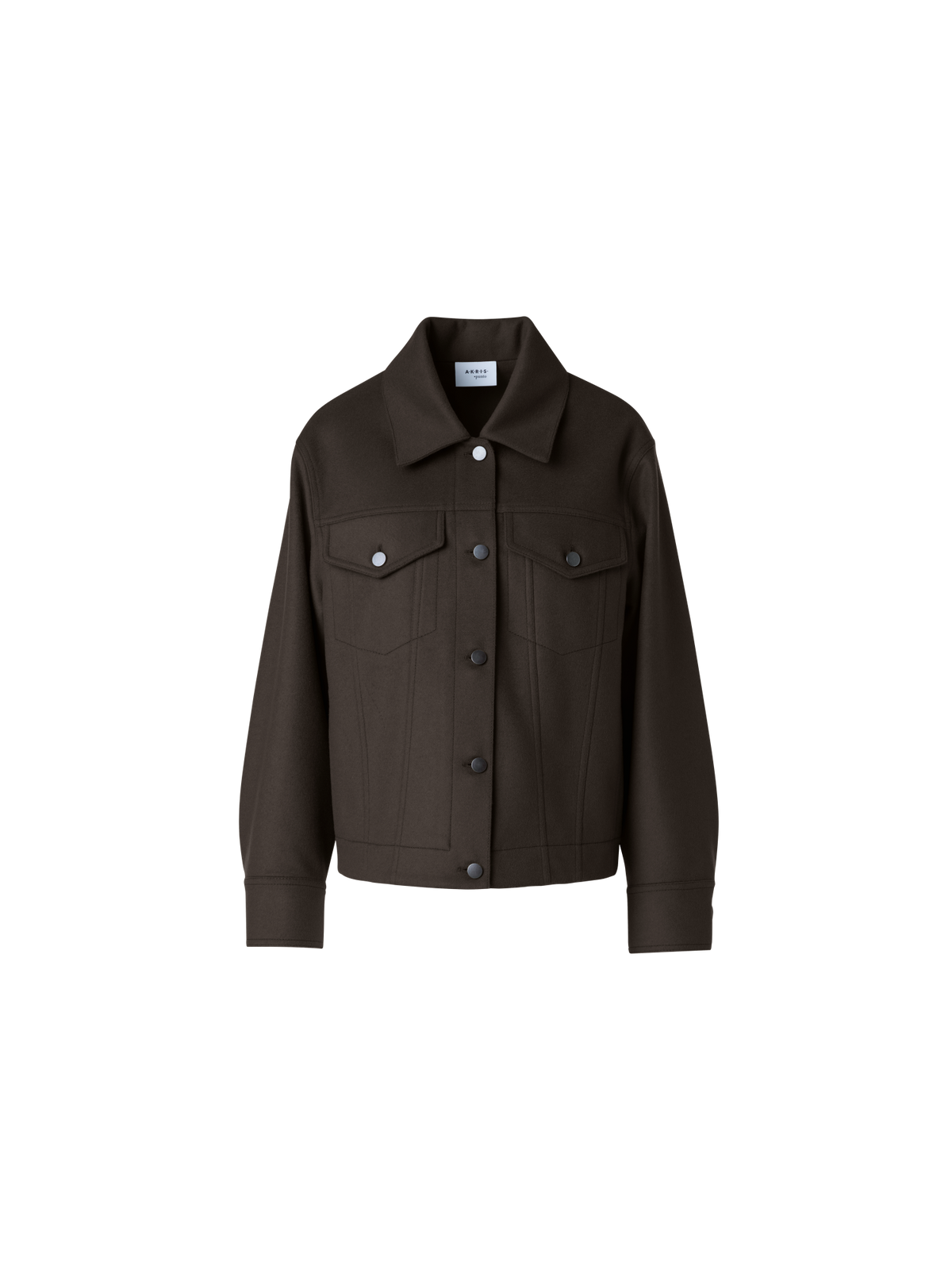 Designer Oversized Wollflanell Hemdkragen Jacke - Braun