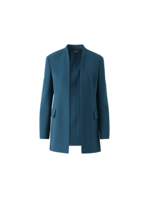 Designer Alvar Jacke im Cardigan-Stil aus Woll-Doubleface - Grün