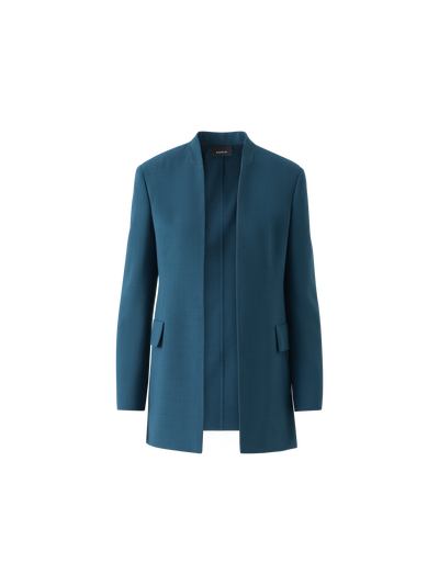 Designer Alvar Jacke im Cardigan-Stil aus Woll-Doubleface - Grün