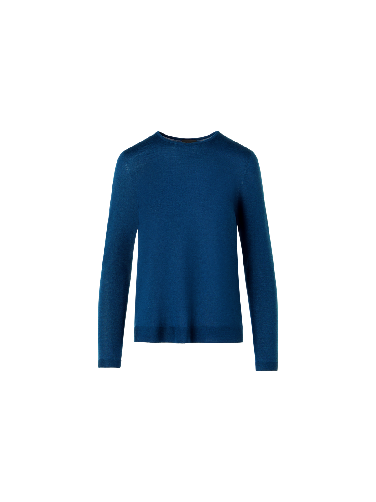 Designer Langärmeliger Strickpullover aus Kaschmir-Seide - Blau