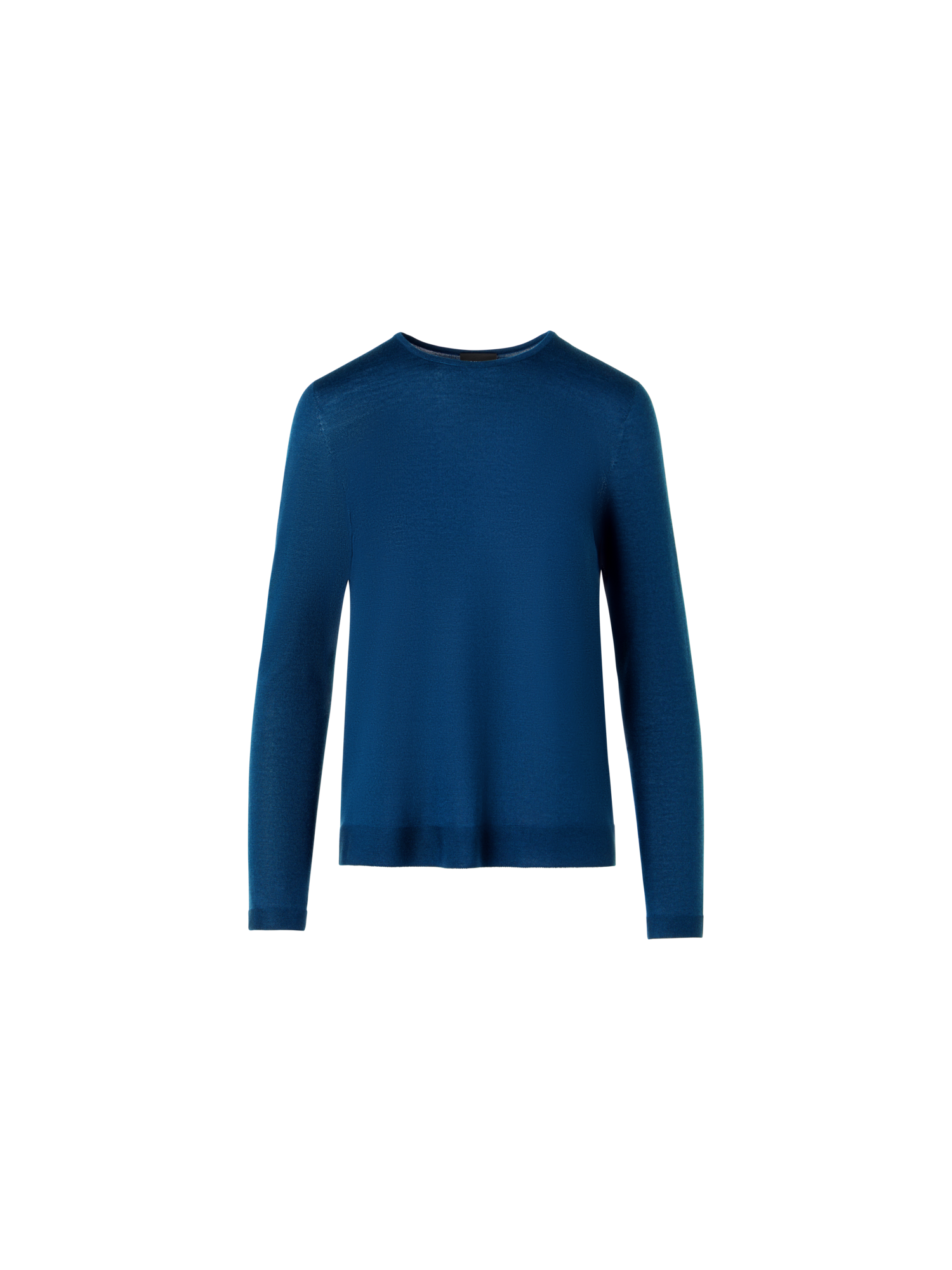 Designer Langärmeliger Strickpullover aus Kaschmir-Seide - Blau