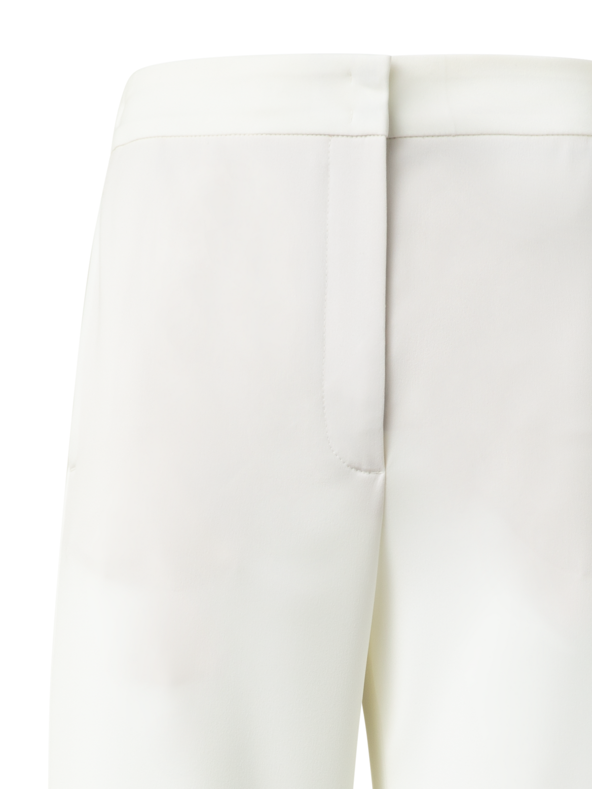 Designer Gerade Laser-Cut-Hose mit elastischem Bund - Ecru - Weiss